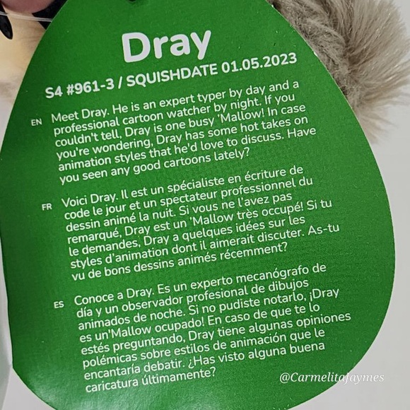 DRAY ⛄️ Gold Winter Yeti W/Hat Xmas Ornament Original Squishmallows Kellytoy NWT - Picture 4 of 8